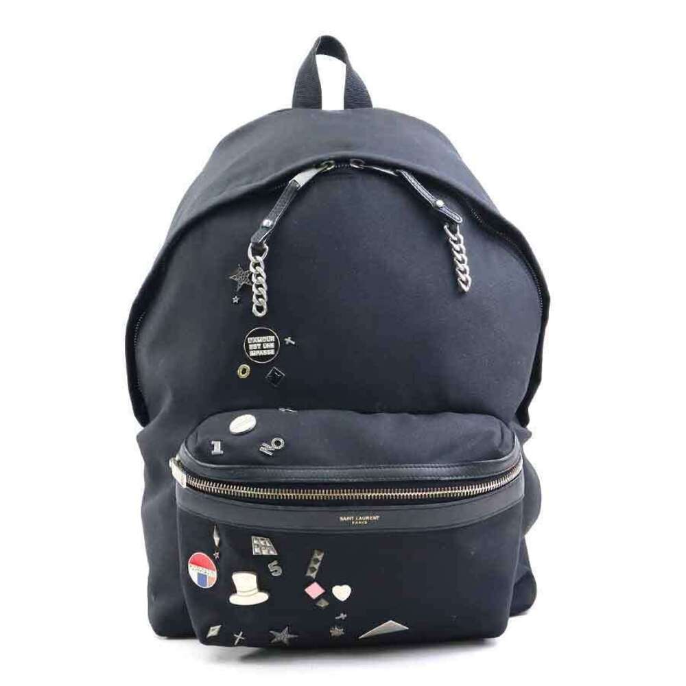 Saint Laurent Backpack Canvas Black